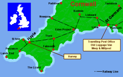 Railholiday Cornwall UK Holiday Carriage Location Map