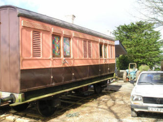 Passing the station building